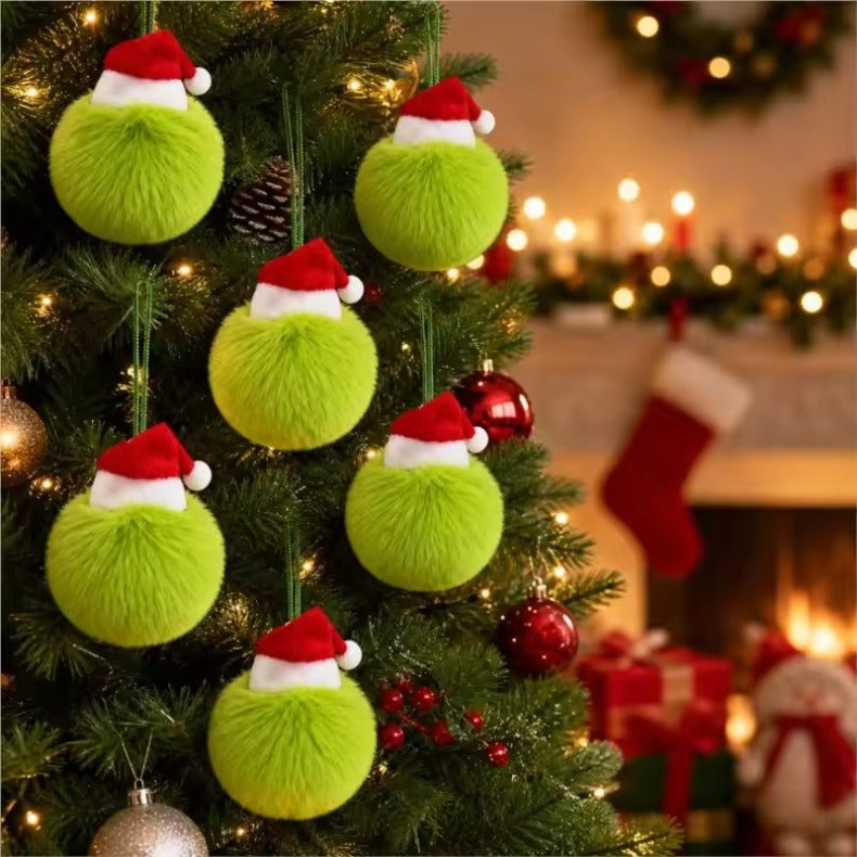 Cozy Faux Fur Pom Pom Ornaments | Fluffy Christmas Tree Decorations