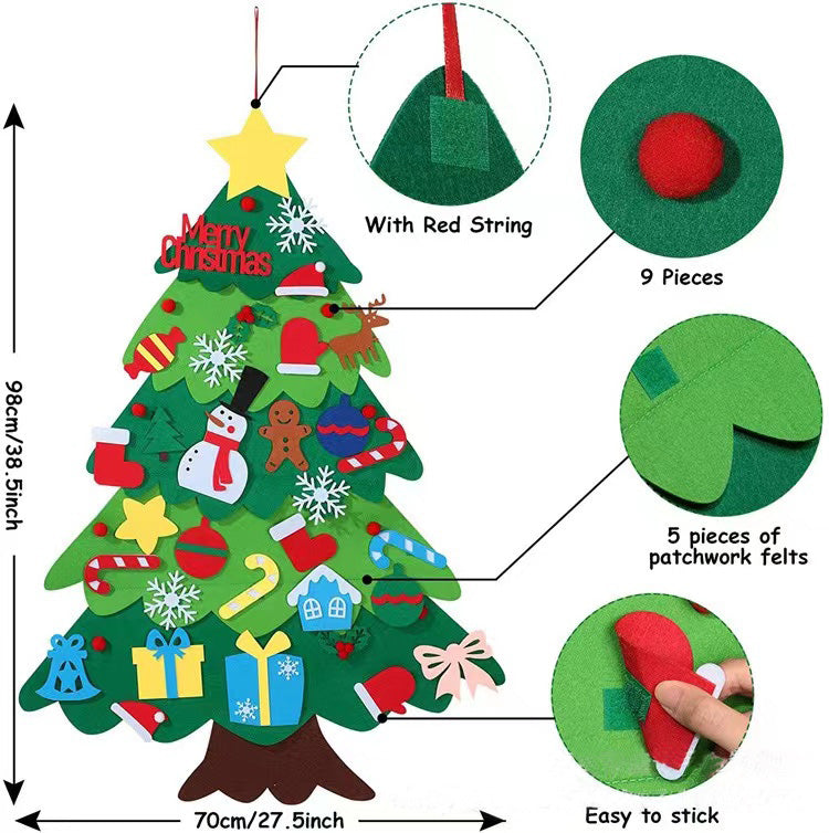DIY Felt Christmas Tree Set for Toddlers & Kids