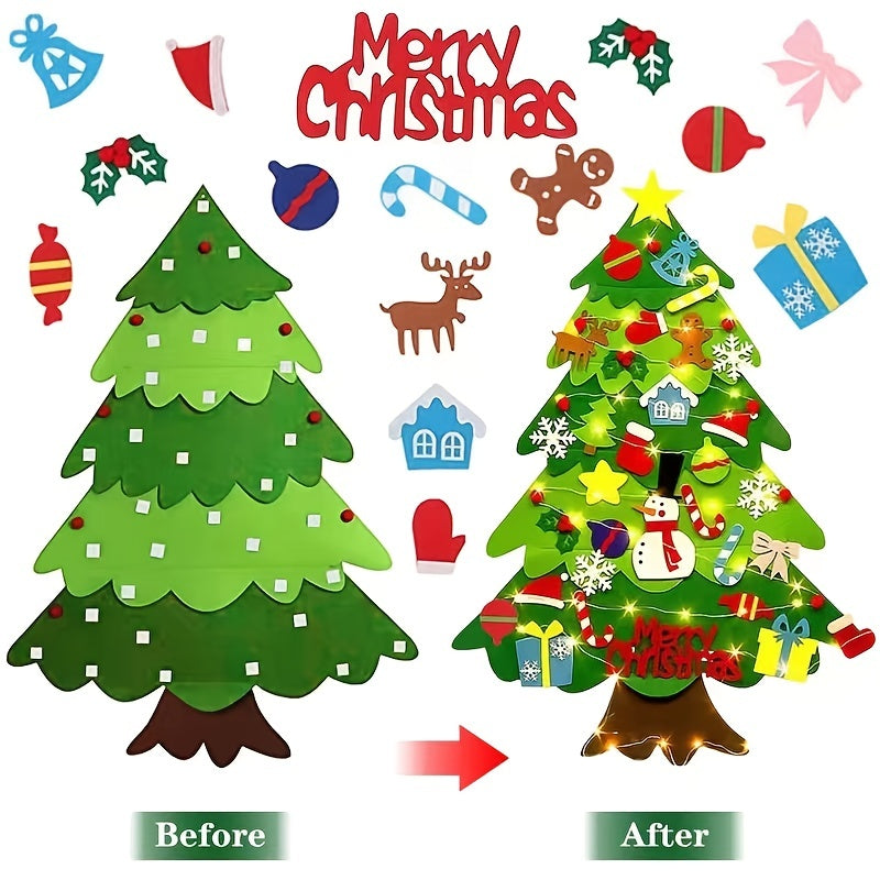 DIY Felt Christmas Tree Set for Toddlers & Kids