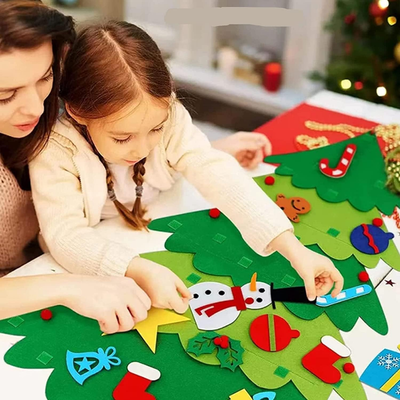 DIY Felt Christmas Tree Set for Toddlers & Kids
