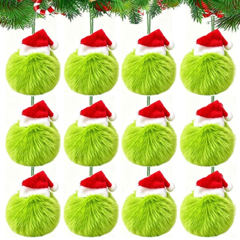 Cozy Faux Fur Pom Pom Ornaments | Fluffy Christmas Tree Decorations