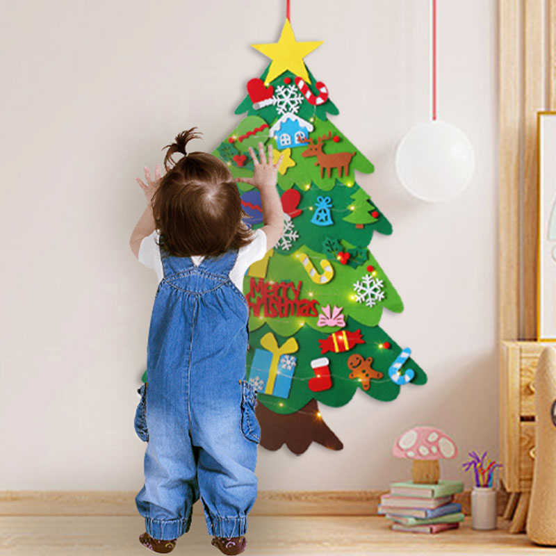 DIY Felt Christmas Tree Set for Toddlers & Kids