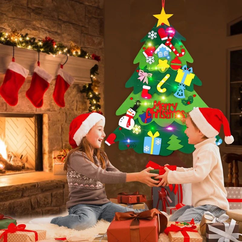 DIY Felt Christmas Tree Set for Toddlers & Kids