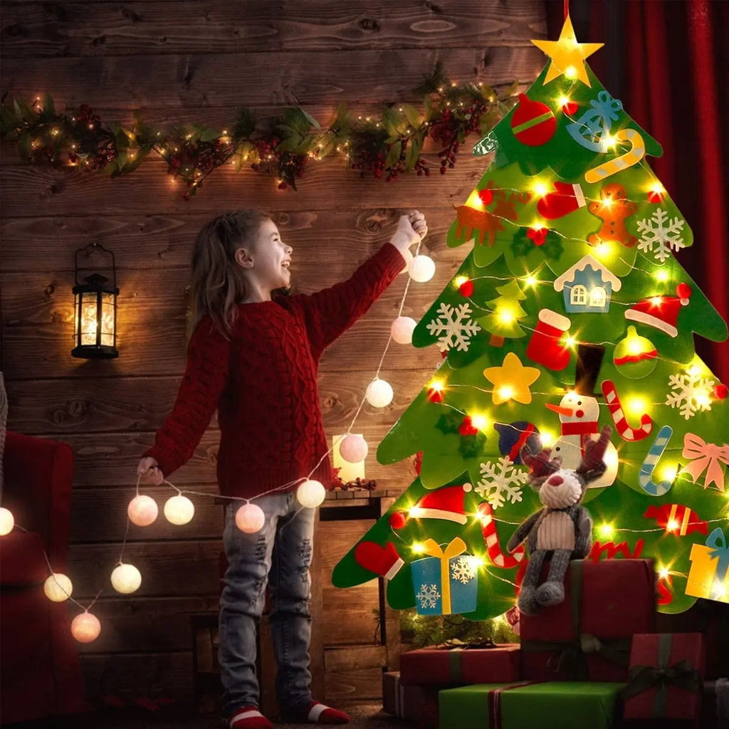 DIY Felt Christmas Tree Set for Toddlers & Kids