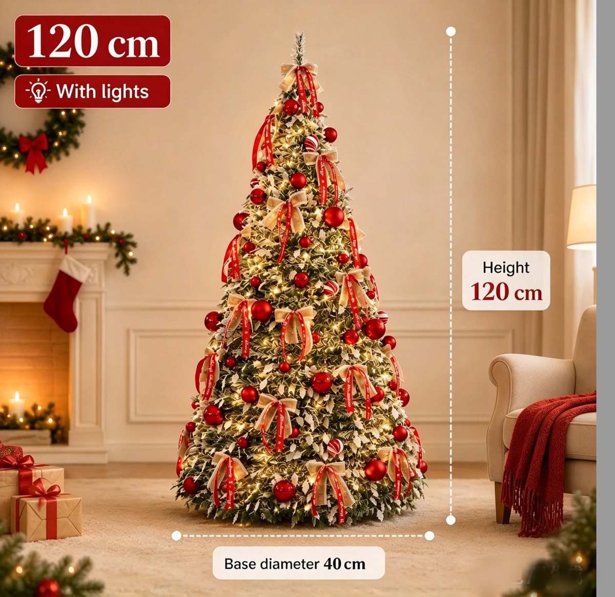 The Golden Frost Pop-Up Christmas Tree Pre-Lit