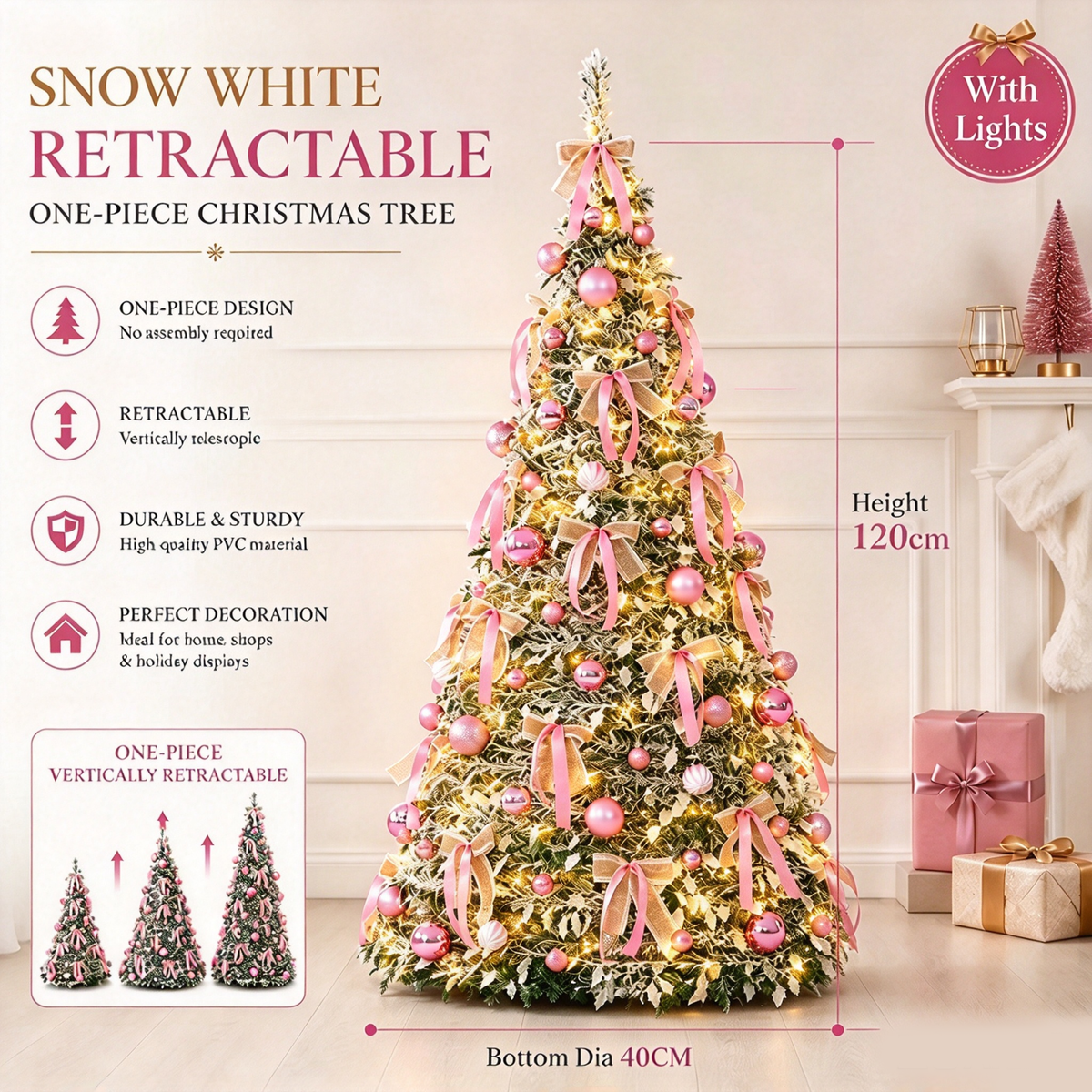 The Golden Frost Pop-Up Christmas Tree Pre-Lit