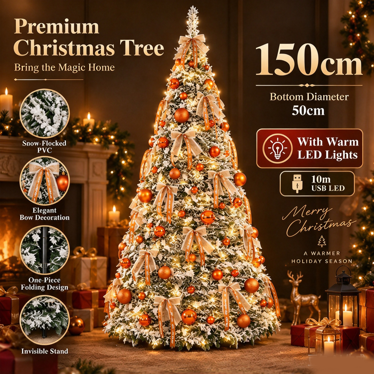 The Golden Frost Pop-Up Christmas Tree Pre-Lit