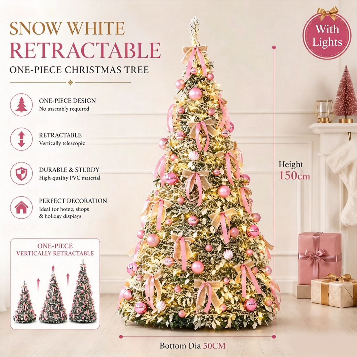 The Golden Frost Pop-Up Christmas Tree Pre-Lit