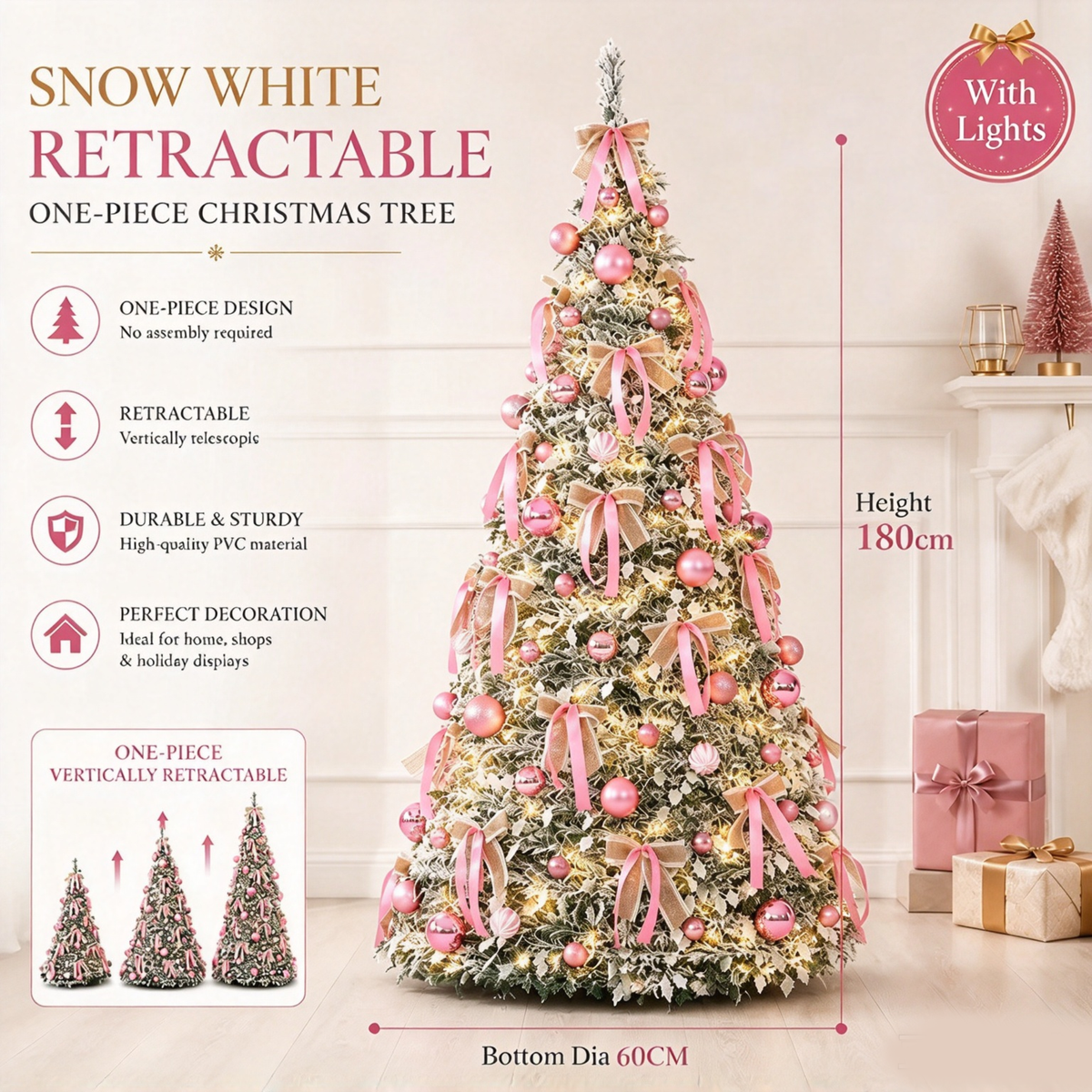 The Golden Frost Pop-Up Christmas Tree Pre-Lit