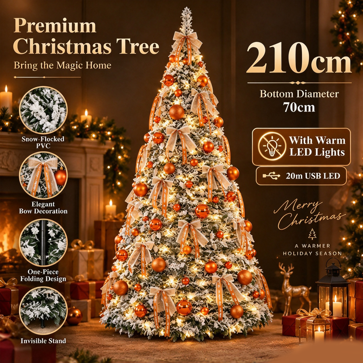 The Golden Frost Pop-Up Christmas Tree Pre-Lit