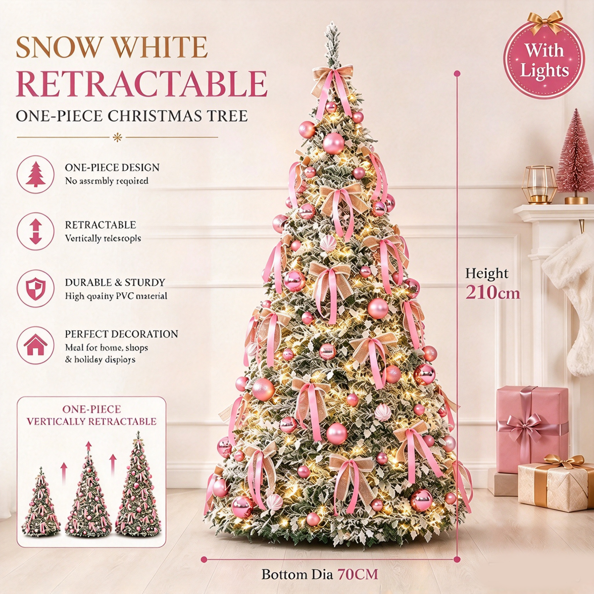 The Golden Frost Pop-Up Christmas Tree Pre-Lit