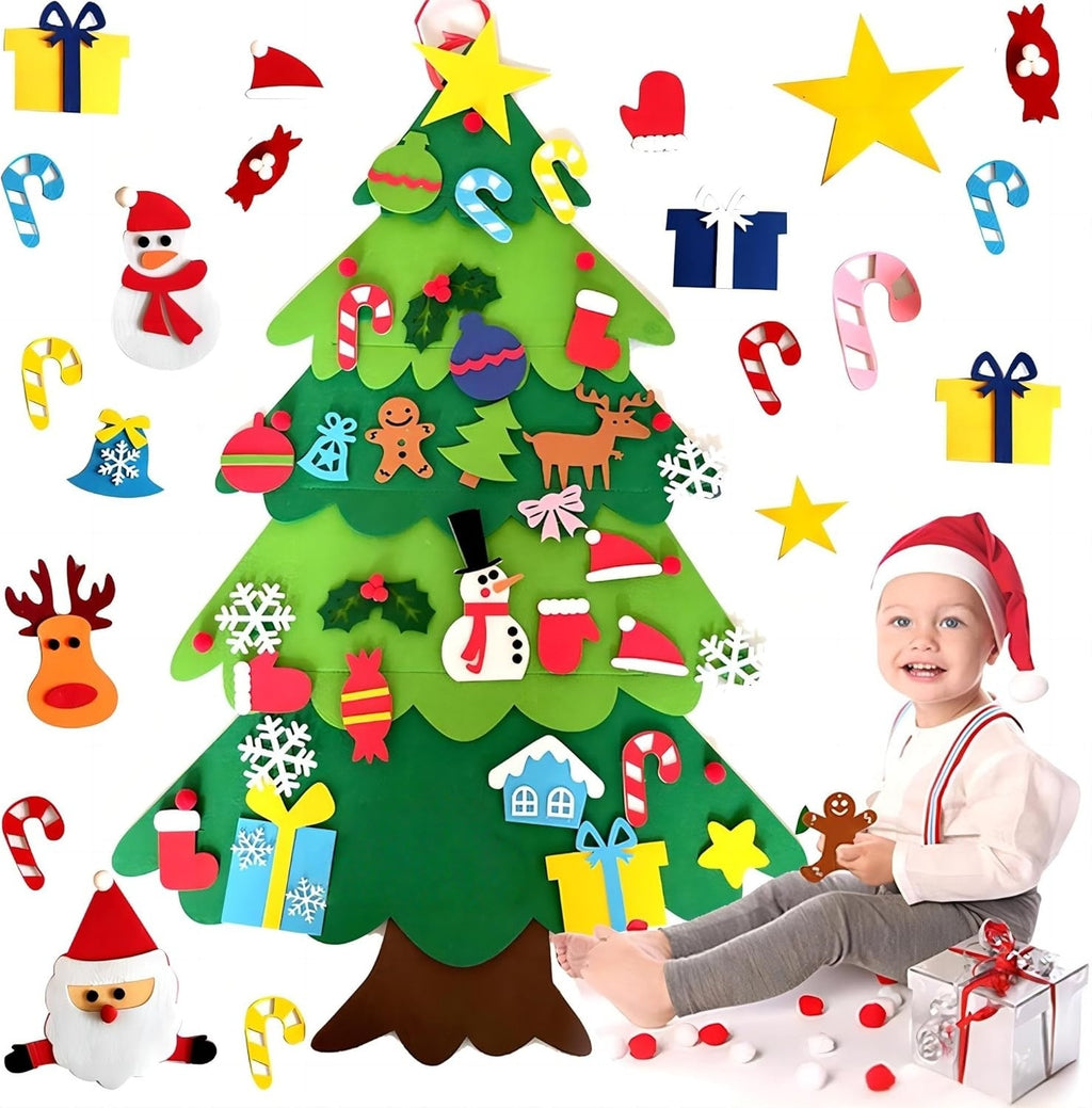 DIY Felt Christmas Tree Set for Toddlers & Kids
