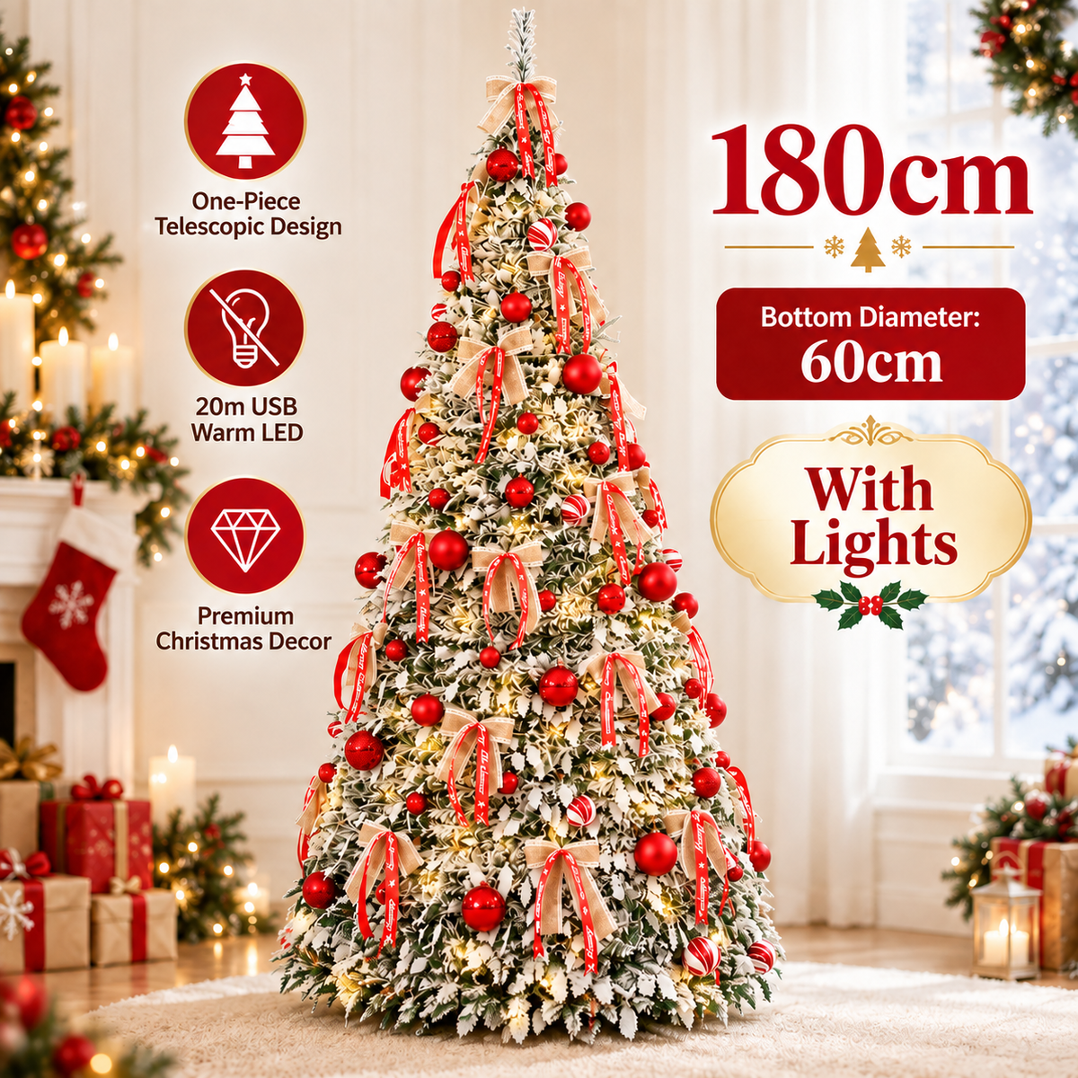 The Golden Frost Pop-Up Christmas Tree Pre-Lit