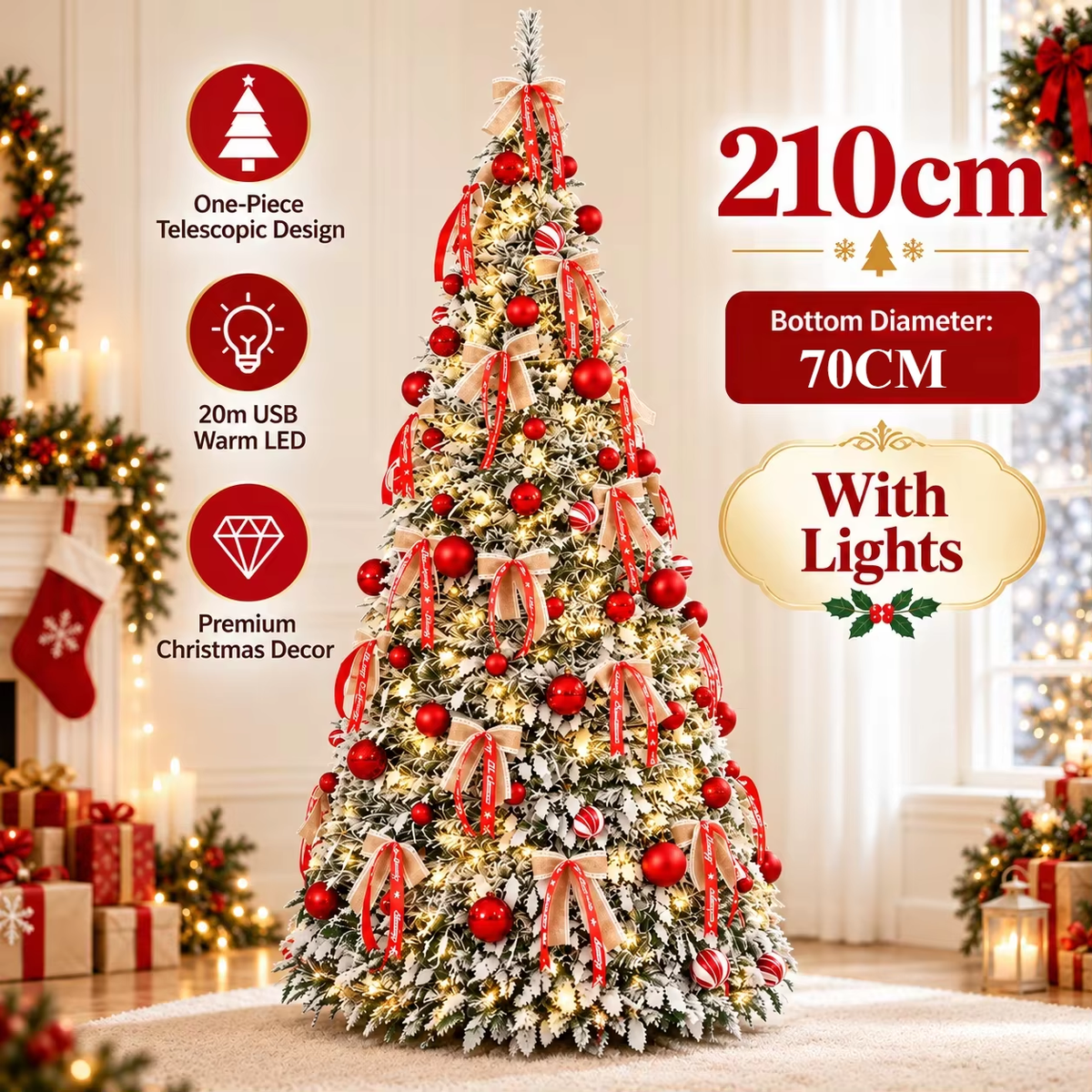 The Golden Frost Pop-Up Christmas Tree Pre-Lit