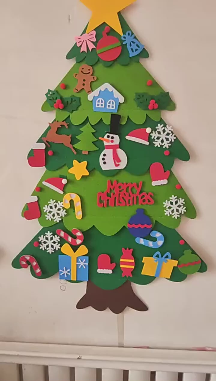 DIY Felt Christmas Tree Set for Toddlers & Kids